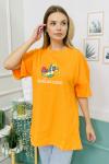 156438 B Yaka Baskili Oversize Tshirt